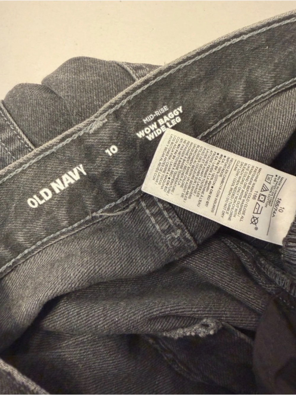 black old navy mid rise wow baggy wide leg jeans - Picture 6 of 6